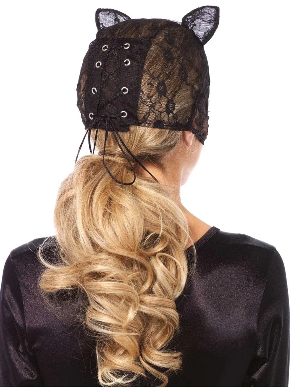 Leg Avenue Halloween Black Lace Cat Ear Mask